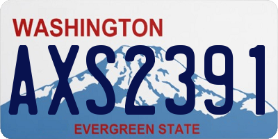 WA license plate AXS2391