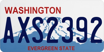 WA license plate AXS2392