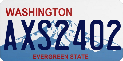WA license plate AXS2402