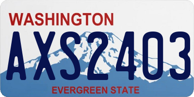 WA license plate AXS2403