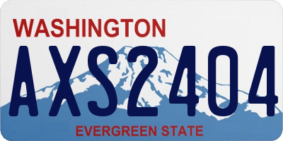 WA license plate AXS2404