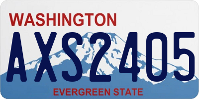 WA license plate AXS2405
