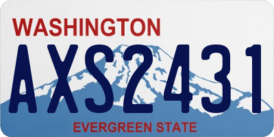 WA license plate AXS2431