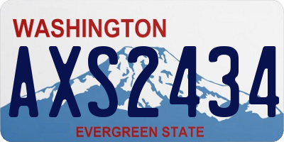 WA license plate AXS2434