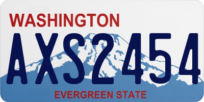 WA license plate AXS2454