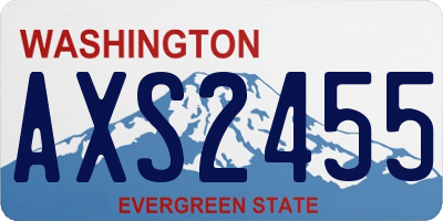 WA license plate AXS2455