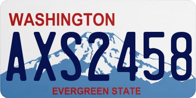 WA license plate AXS2458