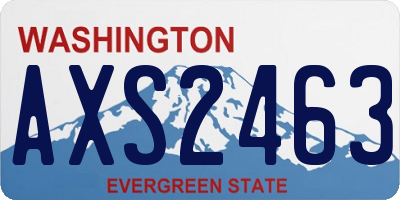 WA license plate AXS2463
