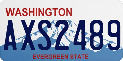 WA license plate AXS2489