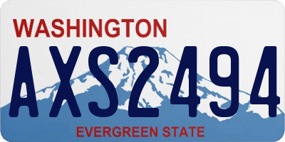WA license plate AXS2494