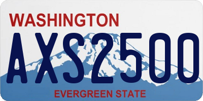WA license plate AXS2500