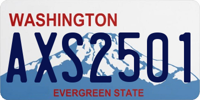 WA license plate AXS2501