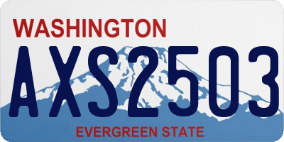 WA license plate AXS2503