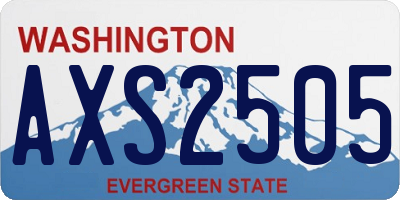 WA license plate AXS2505