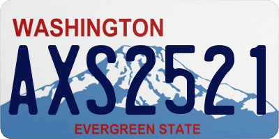 WA license plate AXS2521