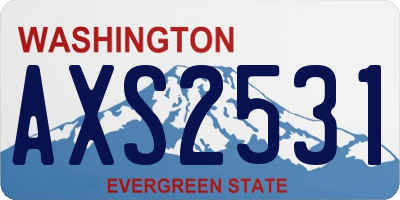 WA license plate AXS2531
