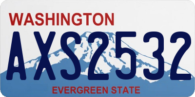 WA license plate AXS2532