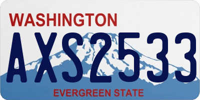 WA license plate AXS2533