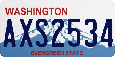 WA license plate AXS2534