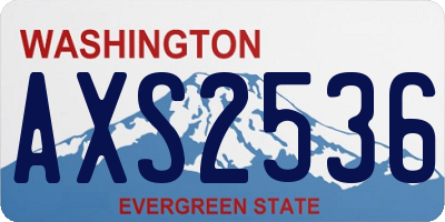 WA license plate AXS2536