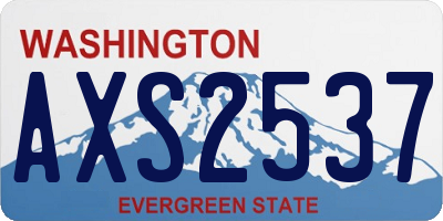 WA license plate AXS2537