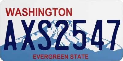 WA license plate AXS2547