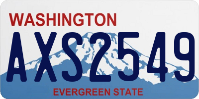 WA license plate AXS2549