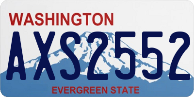 WA license plate AXS2552