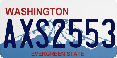 WA license plate AXS2553