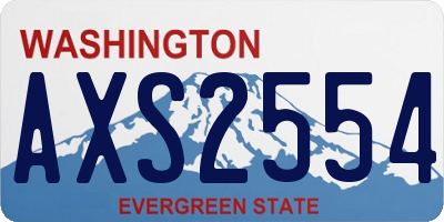 WA license plate AXS2554