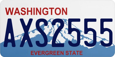 WA license plate AXS2555