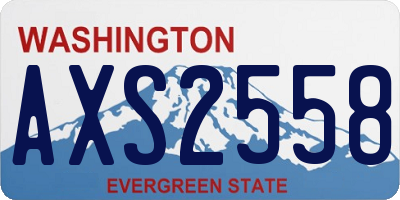 WA license plate AXS2558