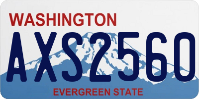 WA license plate AXS2560