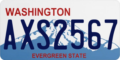 WA license plate AXS2567