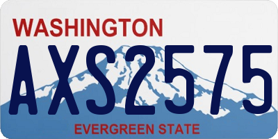 WA license plate AXS2575