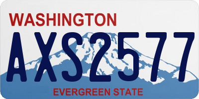 WA license plate AXS2577