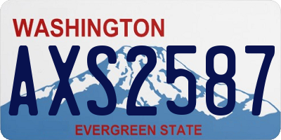 WA license plate AXS2587