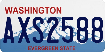 WA license plate AXS2588