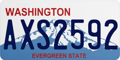 WA license plate AXS2592