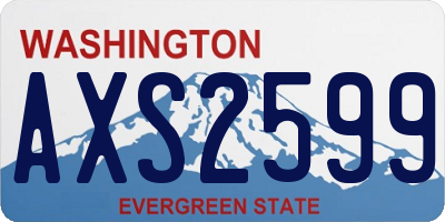 WA license plate AXS2599