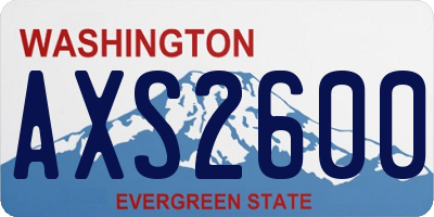 WA license plate AXS2600