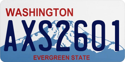 WA license plate AXS2601