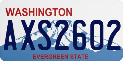 WA license plate AXS2602