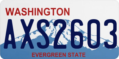 WA license plate AXS2603