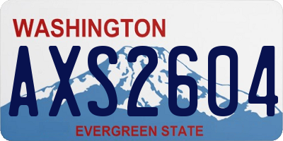 WA license plate AXS2604