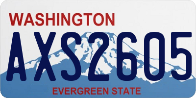 WA license plate AXS2605