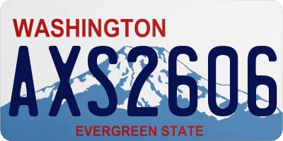 WA license plate AXS2606