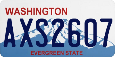 WA license plate AXS2607