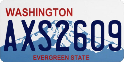WA license plate AXS2609