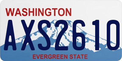 WA license plate AXS2610